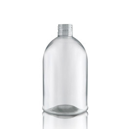 500ml Clear PET Boston Bottle unfitted - squat